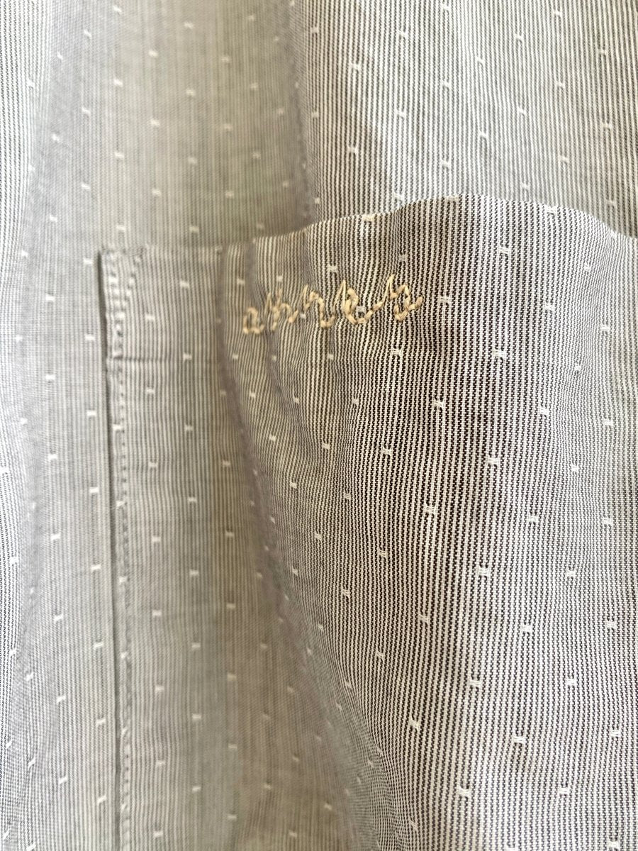 Grey Spotted Annette Crop Top w/Double Pearl Accents - Made X Hudson