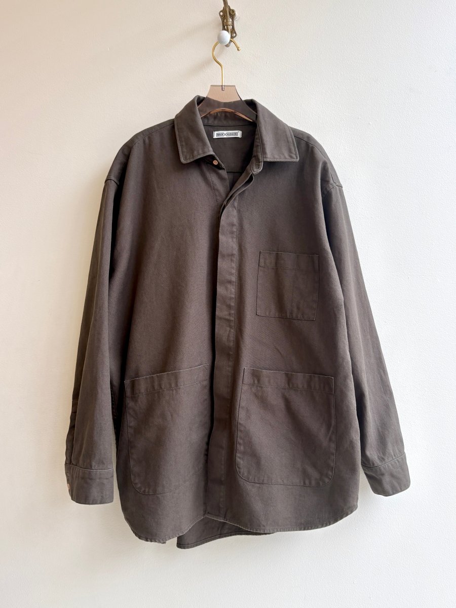 Utility Shirt Button Up in Moss Hemp - Cotton w/ Patch Pockets - Made X Hudson