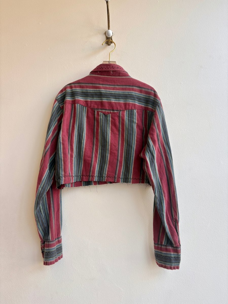 The Valley Shirt Long Sleeve in Vintage Red, Black, and Green Stripe (Reworked) - Made X Hudson