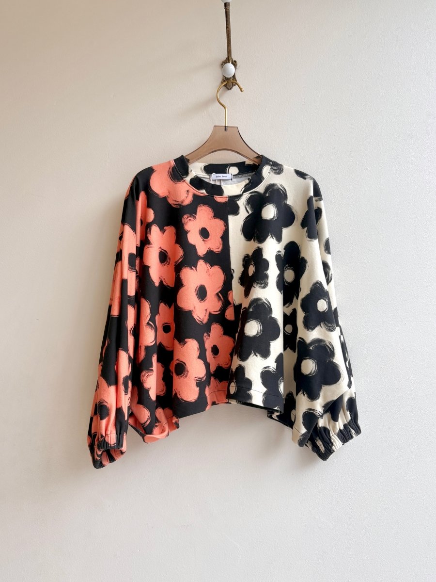 Orange & Black Flower Top - Made X Hudson