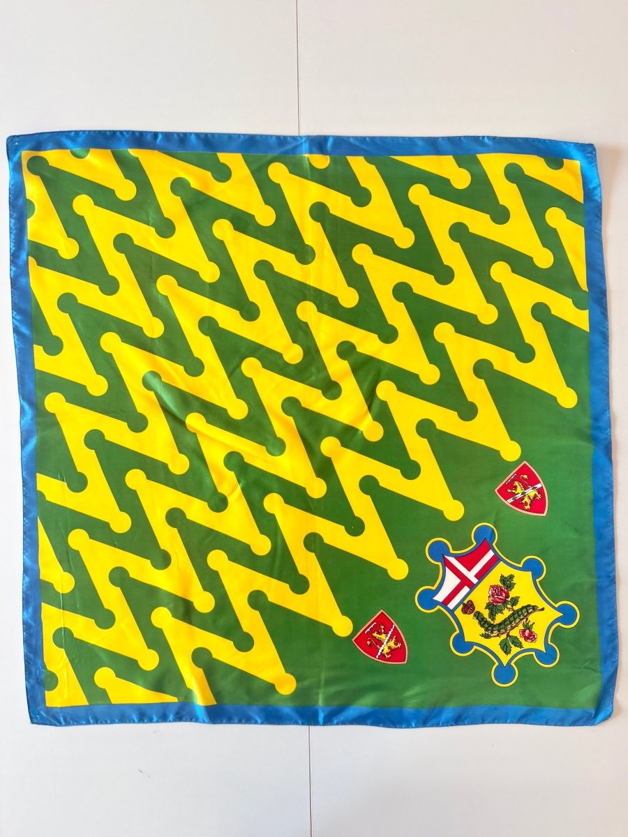 Yellow, Green and Blue Italian Flag Scarf with Caterpillar (Vintage) - Made X Hudson
