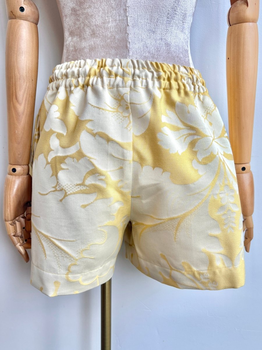 Butter Yellow Damask Town Shorts - Made X Hudson