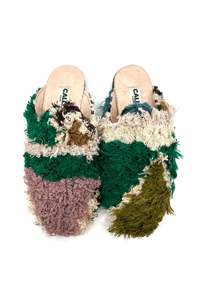 Niki Babouche “Dixie” Flats In Colors Green, Lavender, Moss, & Cream (Size 41) - Made X Hudson