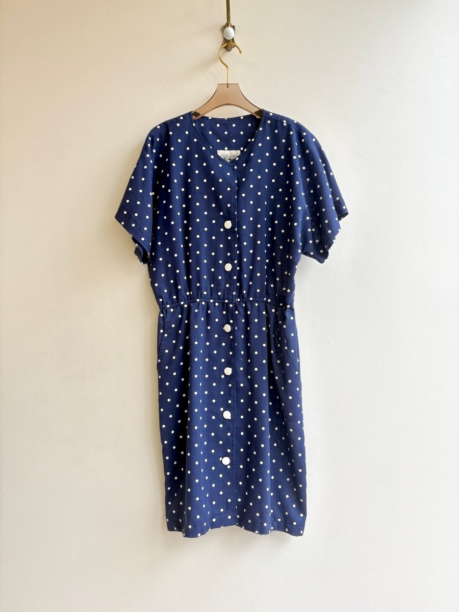 ILSE | Navy Polkadot Dress (Vintage) - Made X Hudson