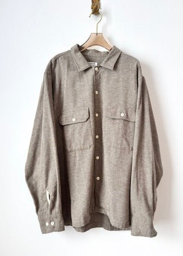 Universal Works | Taupe Flannel Long Sleeve Shirt (Vintage) - Made X Hudson
