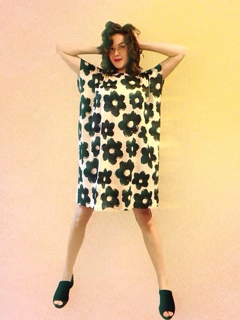 Black Flower Boxy Tunic Dress - Made X Hudson