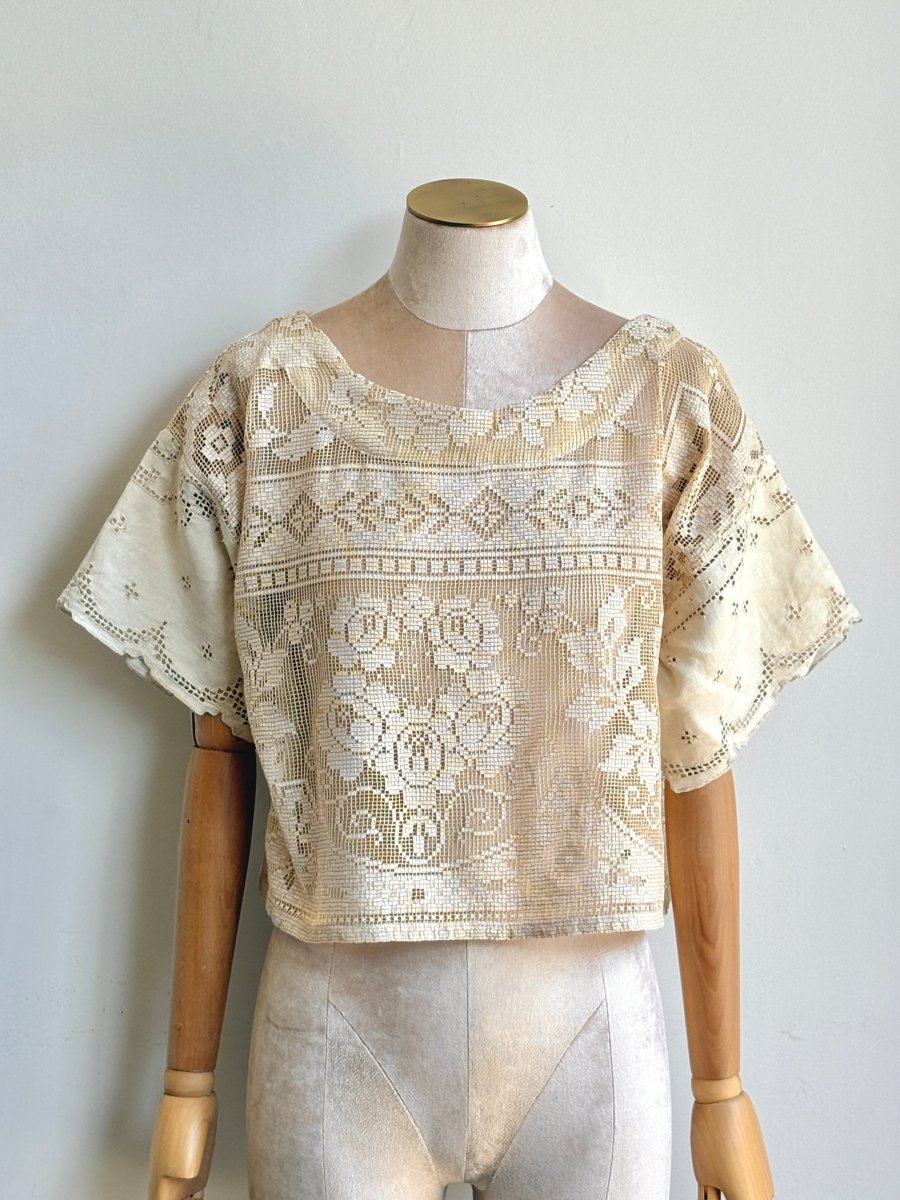 Cream Heirloom Lace Box Top - Made X Hudson