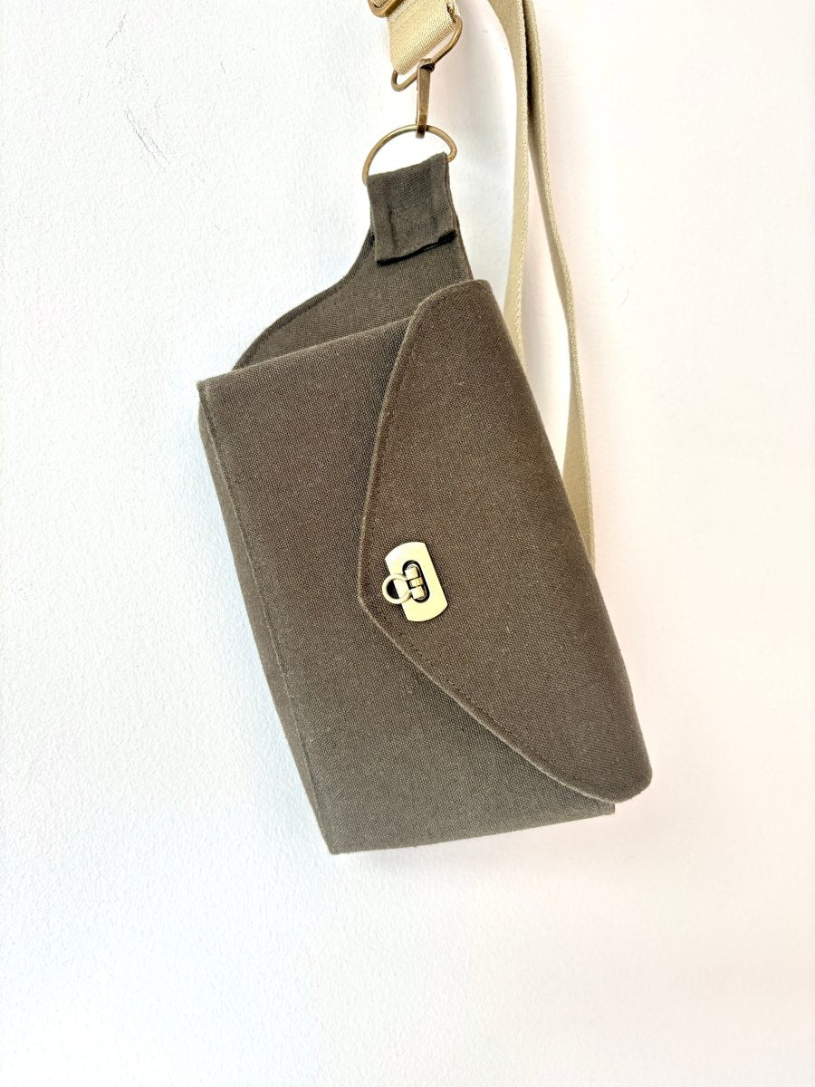 Cross - Body Bag in Moss Hemp - Cotton Canvas - Made X Hudson