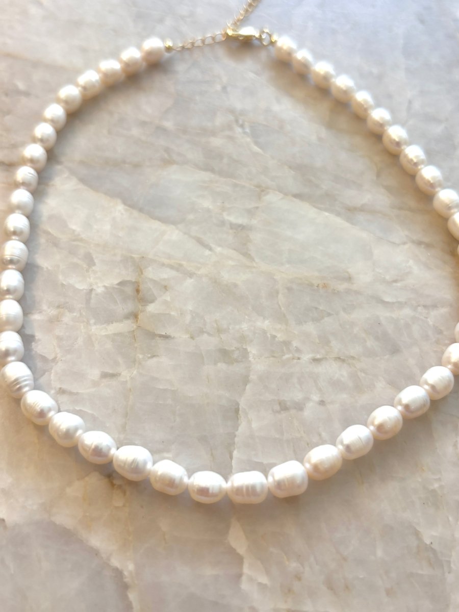 Freshwater Pearl Chain Choker Necklace - Made X Hudson