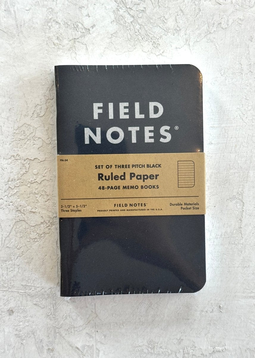 Field Notes Black Cover 3 Pack (Multiple Styles) - Made X Hudson