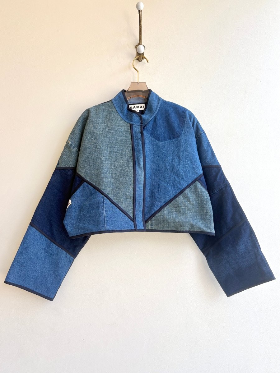 “Jane” Kaira Upcycled Denim Cropped Jacket - Made X Hudson