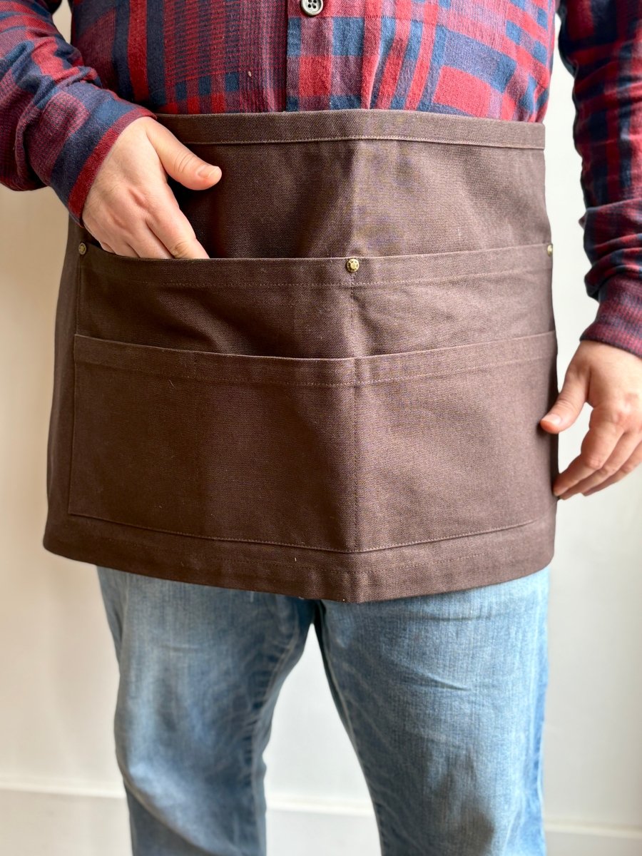 Utility Half - Apron in Peat Cotton Canvas - Made X Hudson