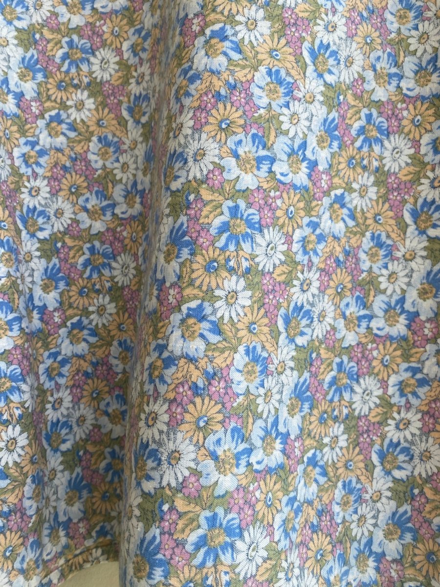 Blue, Blush, & Peach Floral Daisy Box Top - Made X Hudson