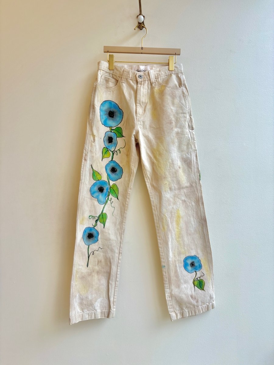 "Gloria" Eco Printed Floral Painter Pants | Hand Painted (Reworked) - Made X Hudson