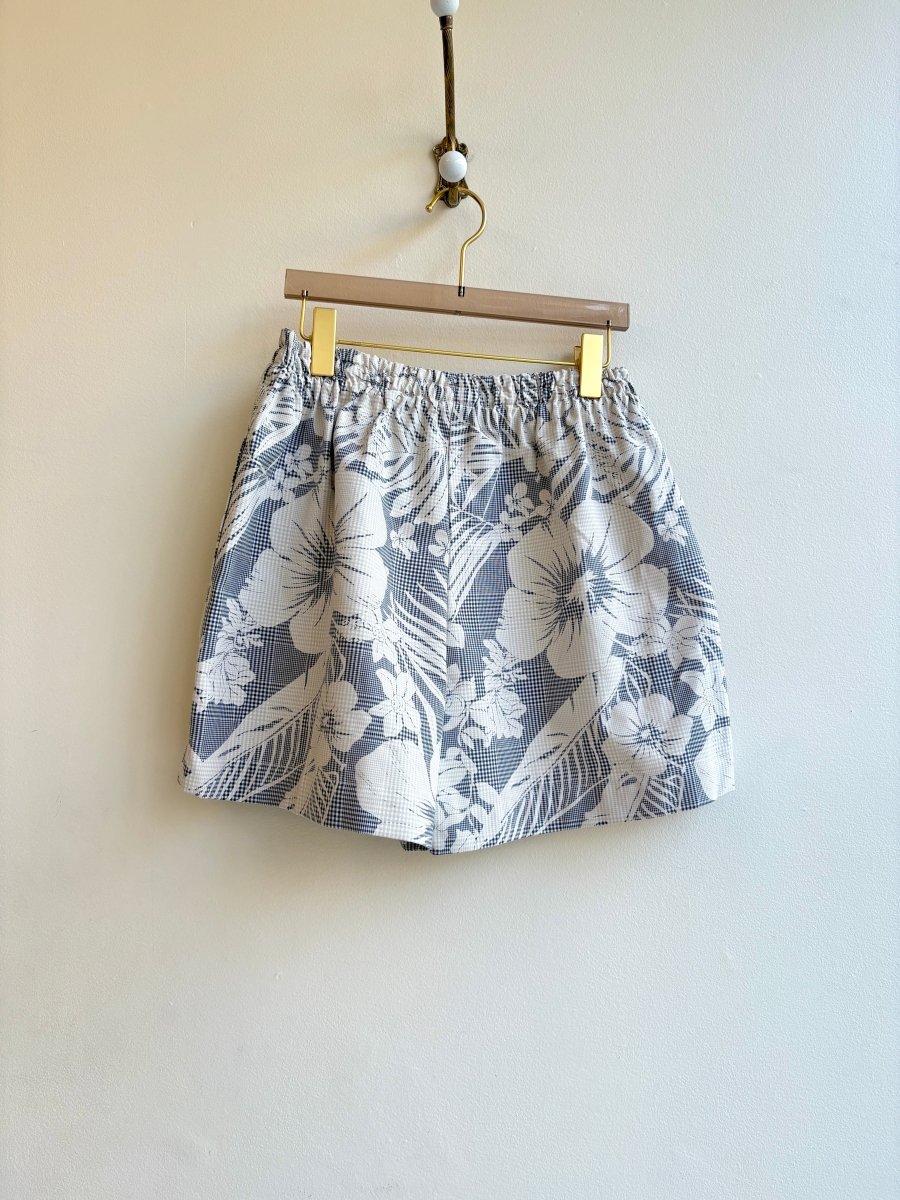 Grey & White Tropical Plaid Town Shorts - Made X Hudson