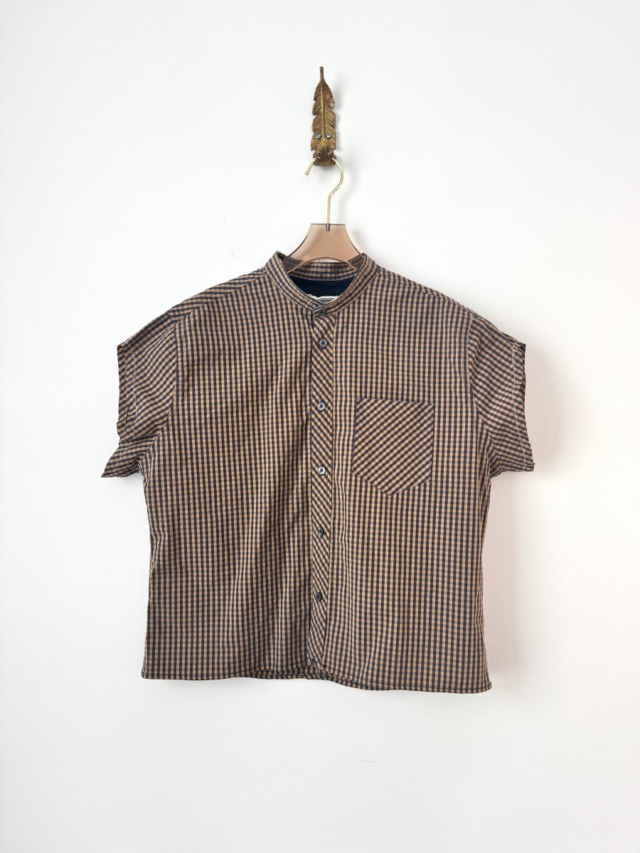 The Valley Crop in Ocher and Eggplant Plaid (Reworked) - Made X Hudson
