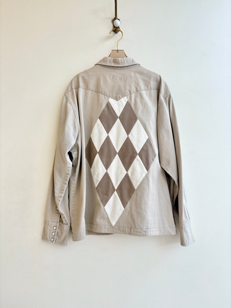 2 - Pocket Cotton Twill Patchwork Diamond Shirtjacket (Reworked) - Made X Hudson