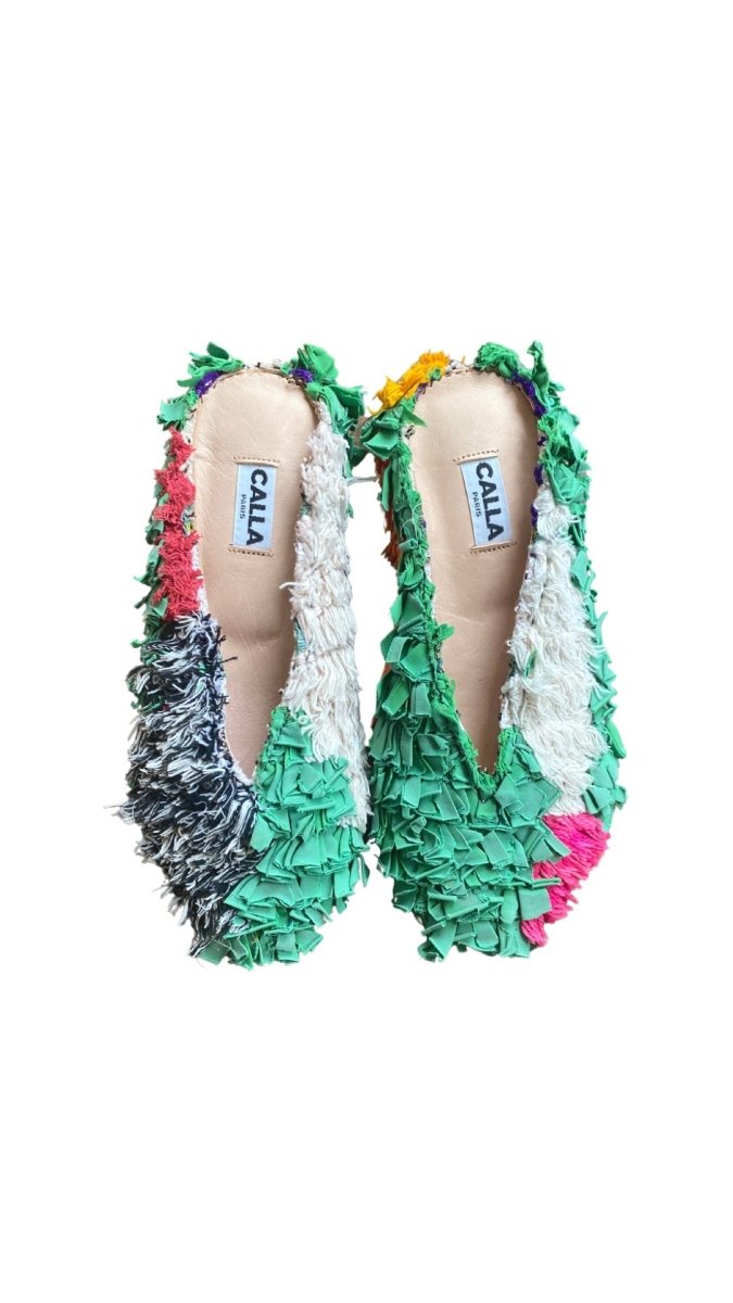 Aili Babouche “Varisa” Mules In Colors Green, Cream, Pink, & Grey (Size 41) - Made X Hudson