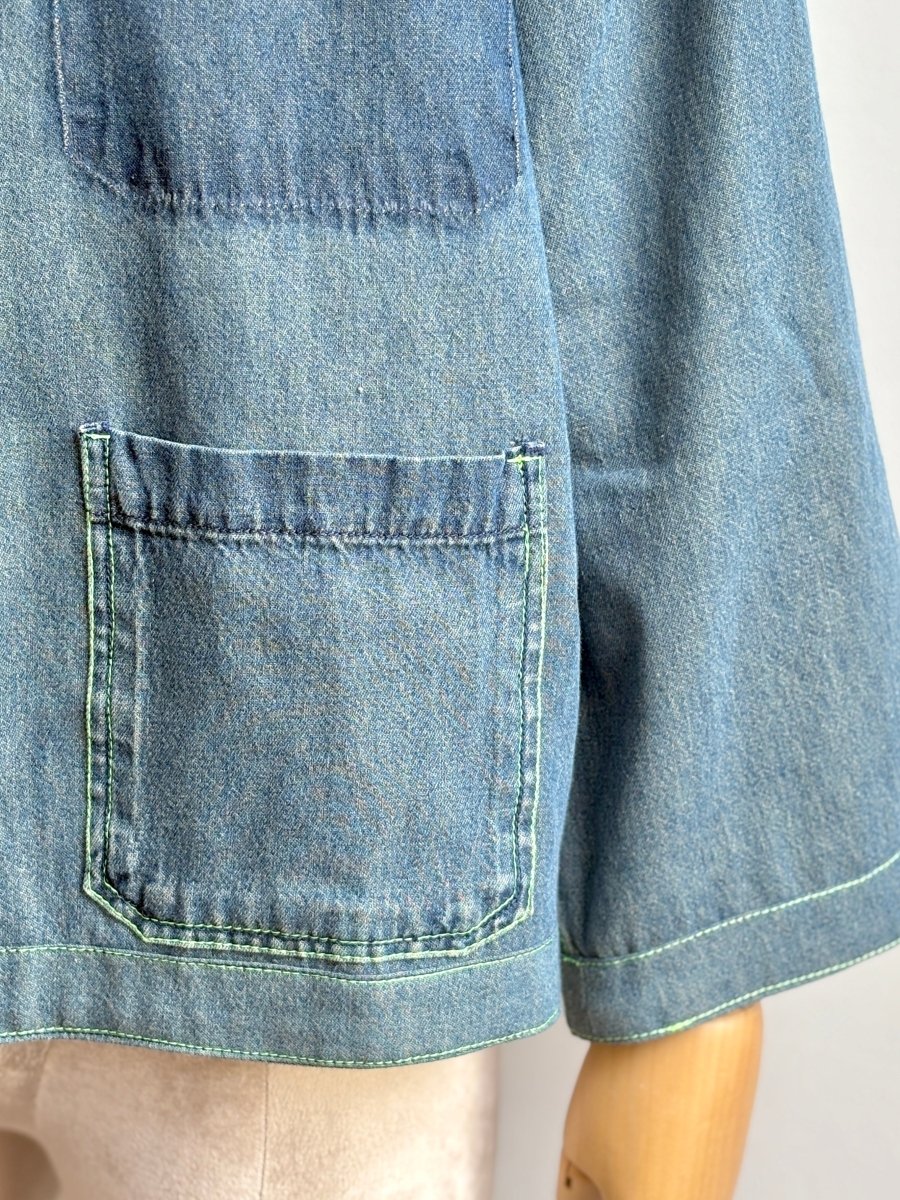 Lime Top - Stitch Denim Shirtjacket (Reworked) - Made X Hudson