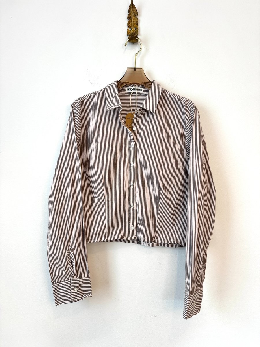 The Vale Shirt in Clay and White Stripe (Reworked) - Made X Hudson