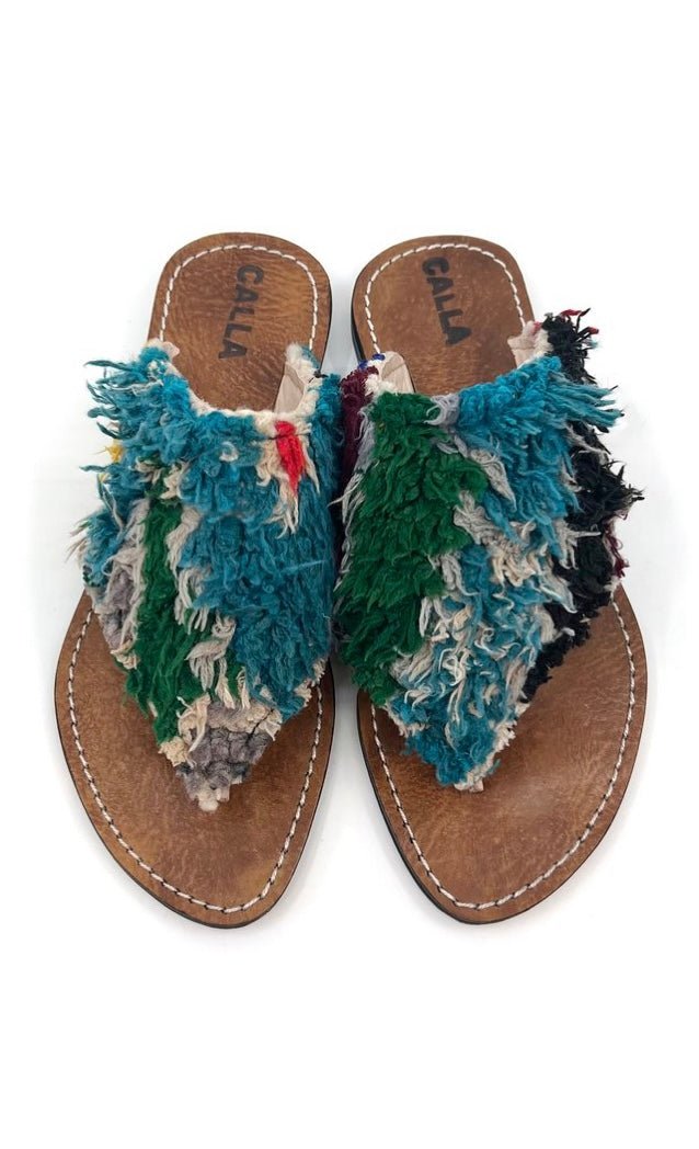 Lili Sandals “Arsay” In Colors Blue, Green, & Black (Size 40) - Made X Hudson