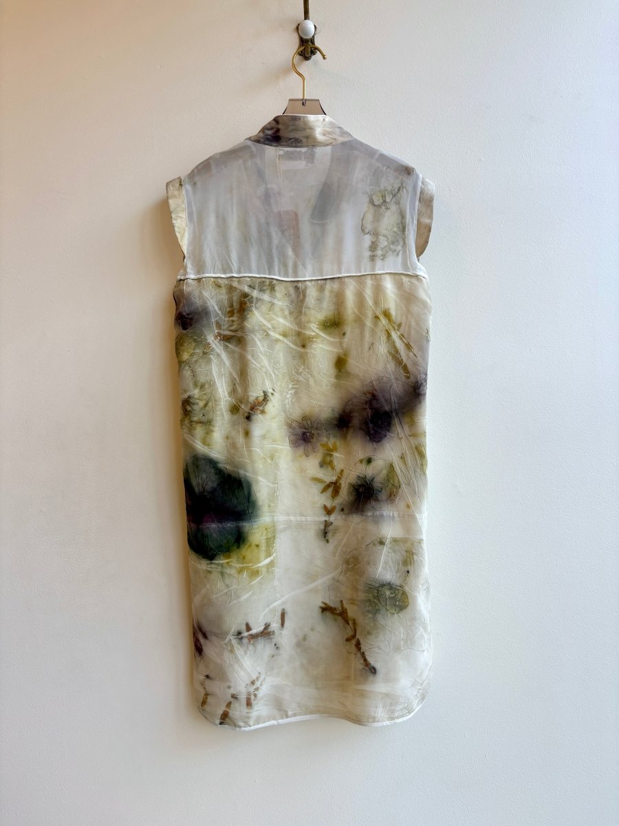 Rose Mallow and Gold Silk Dress | Eco Printed (Reworked) - Made X Hudson