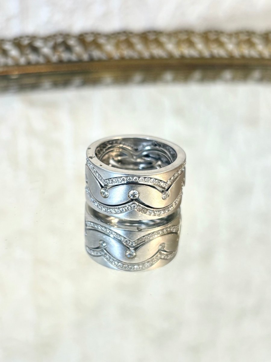 Sierra Path 18K White Gold w/ .6CT Diamonds (Set of 3) - Made X Hudson