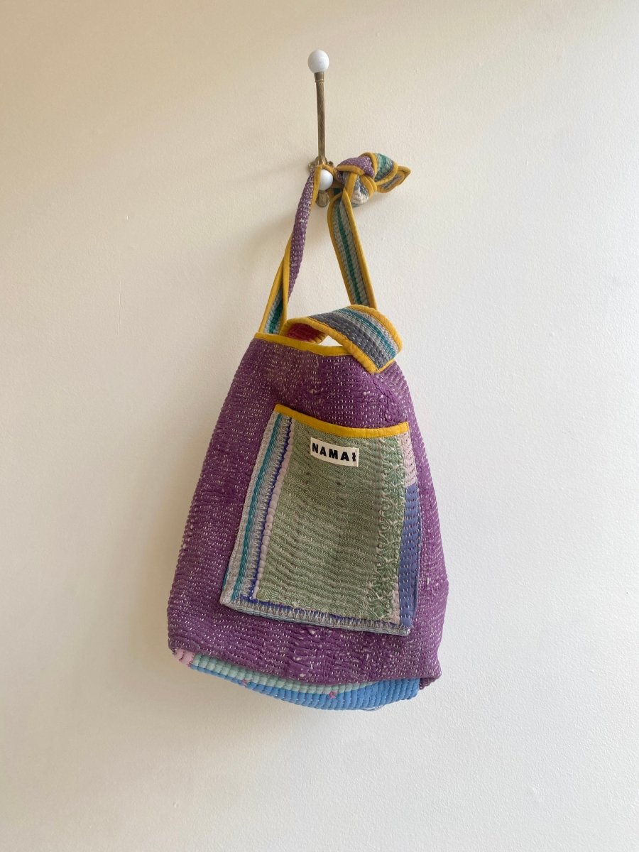 Reversible Xoti II Tote Bag in Colors Blush, Lavender, & Purple, Green - Made X Hudson