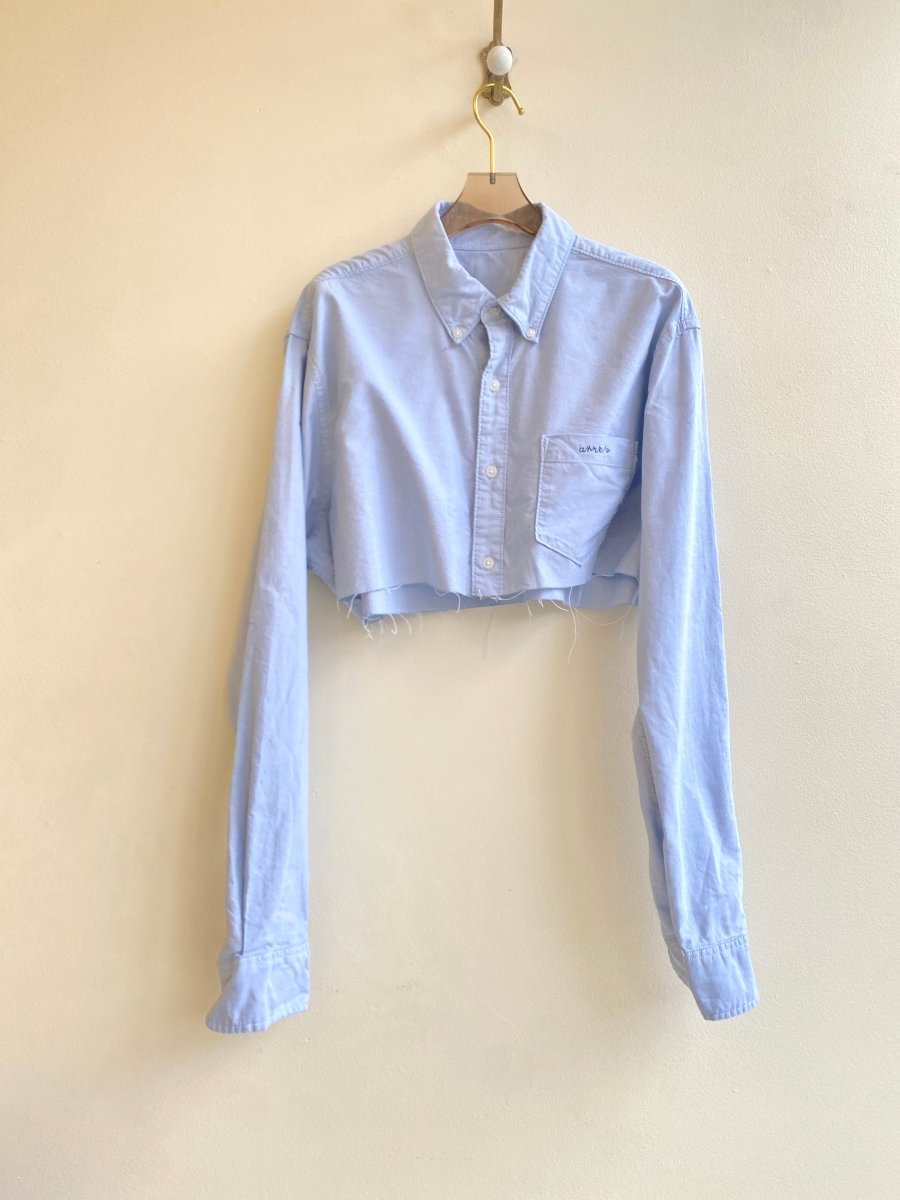 Pale Blue Annette Crop Top (Reworked) - Made X Hudson