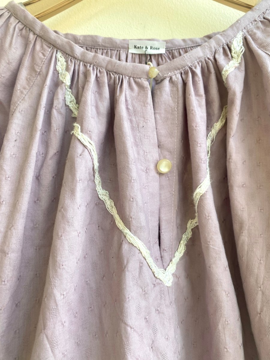 Zero Waste Lavender w/ Embroidered Detail Carpathian Top - Made X Hudson