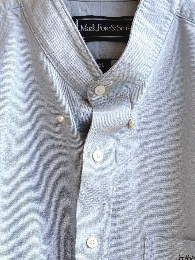 Sky Blue Annette Crop Top w/ Pearl Accent (Reworked) - Made X Hudson