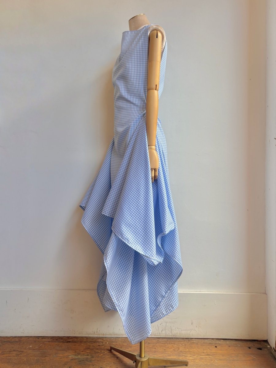 Zero-Waste Dress in Sky Blue Gingham - Made X Hudson