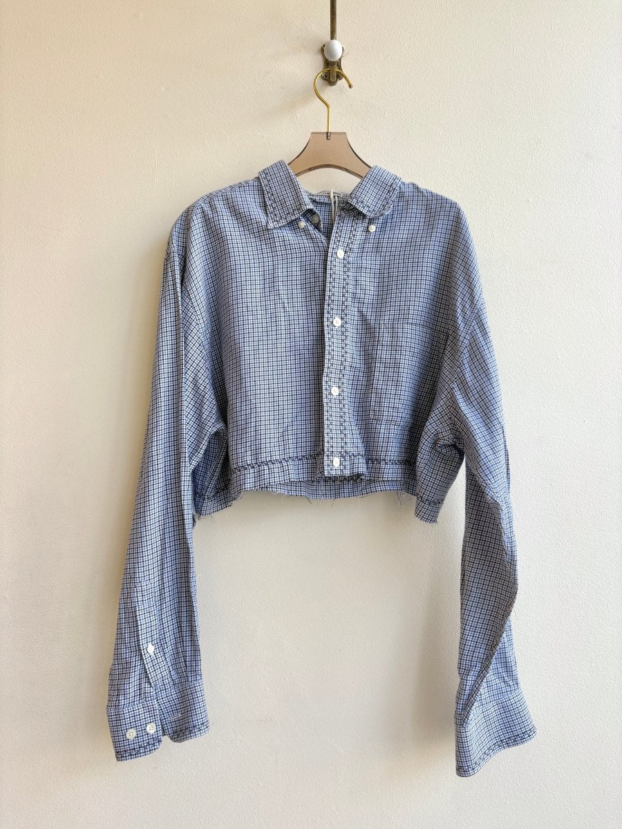 The Valley Shirt Long Sleeve in Cornflower Houndstooth (Reworked) - Made X Hudson