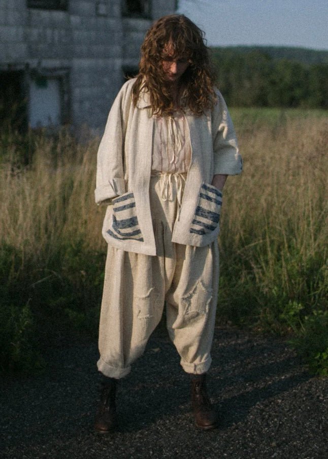 Ad Astra Cotton Pants w/ Star Aplique - Made X Hudson