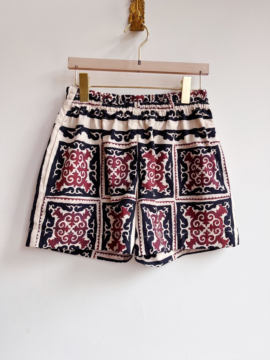 Brown, Black & Cream Moroccan Print Town Shorts - Made X Hudson