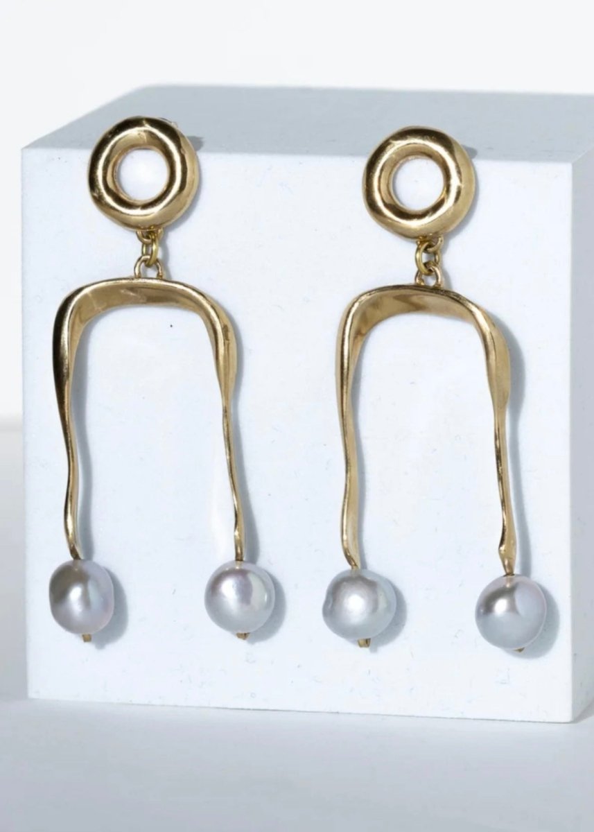 Gum Drop Earrings w/ Pearl - Made X Hudson