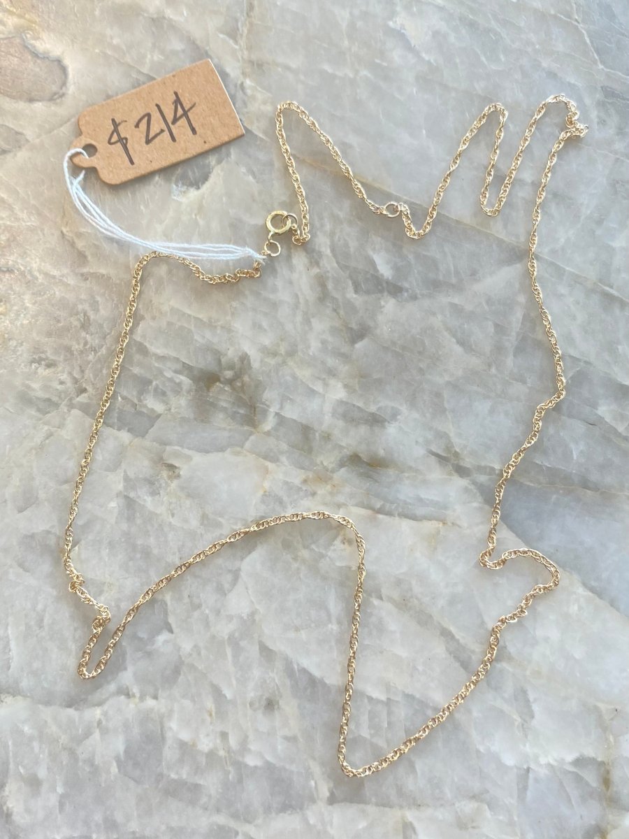 16" - 18" 14k Solid Gold Dainty Chain Necklace - Made X Hudson