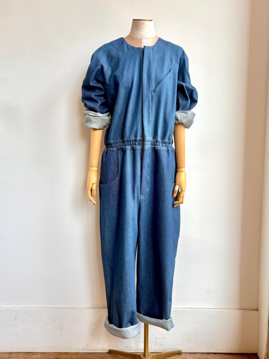 Denim and Gold Stitching Jumpsuit - Made X Hudson