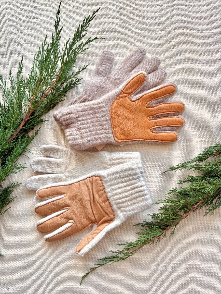 Wool & Alpaca Gloves w/ Deerskin Palm | Multiple Colors (Women's One Size) - Made X Hudson