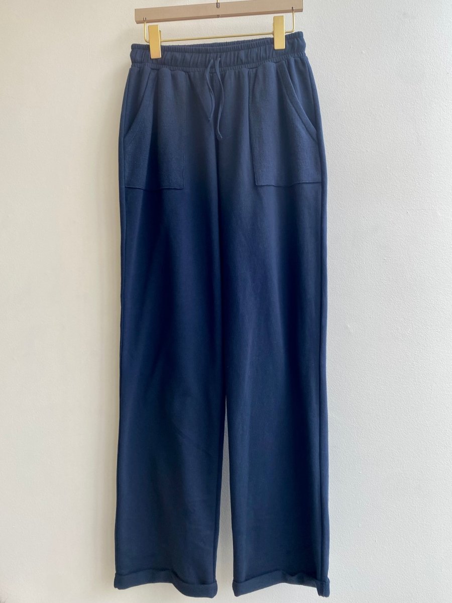 Navy Joggers w/ Knit Patch Pocket - Made X Hudson