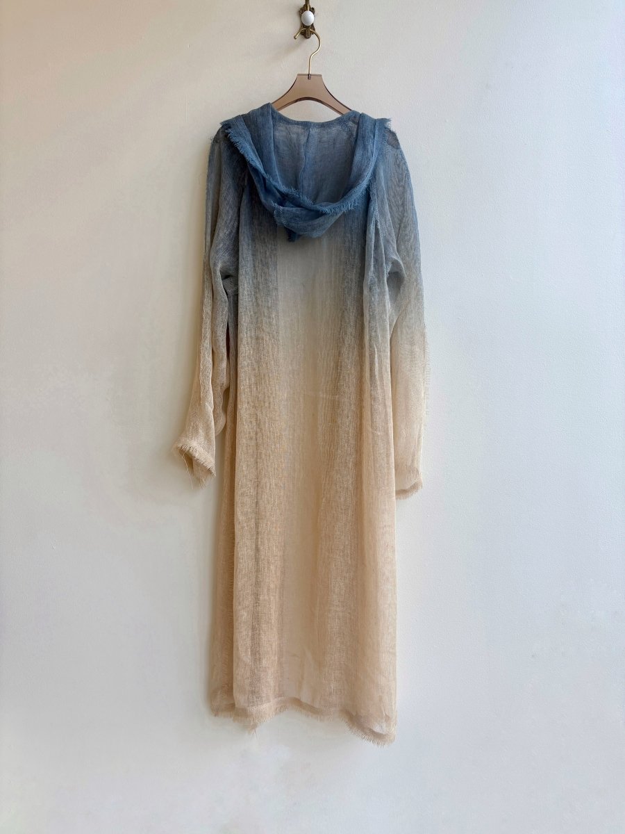 Ombré Indigo Mosquito Net Hooded Duster - Made X Hudson