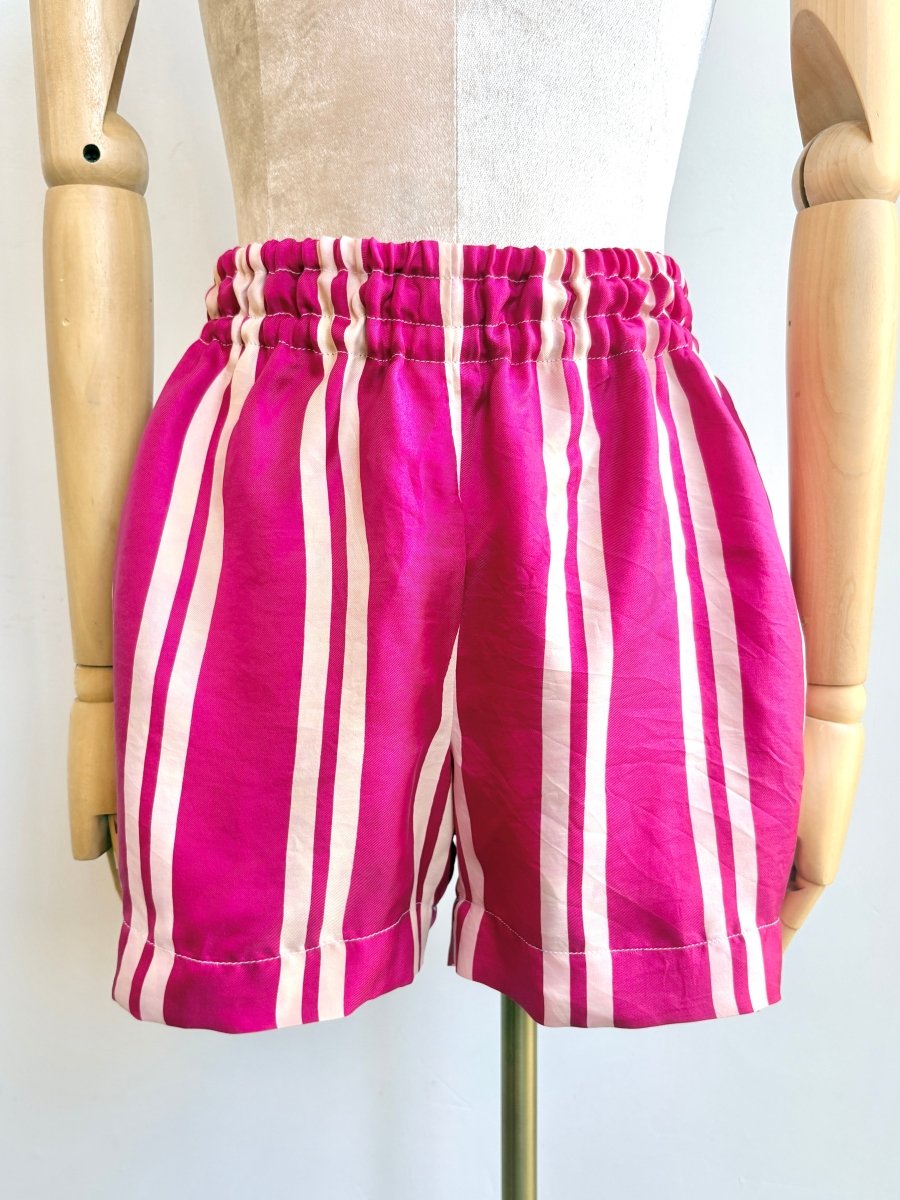 Hot Berry and Blossom Pink Stripe Town Shorts - Made X Hudson