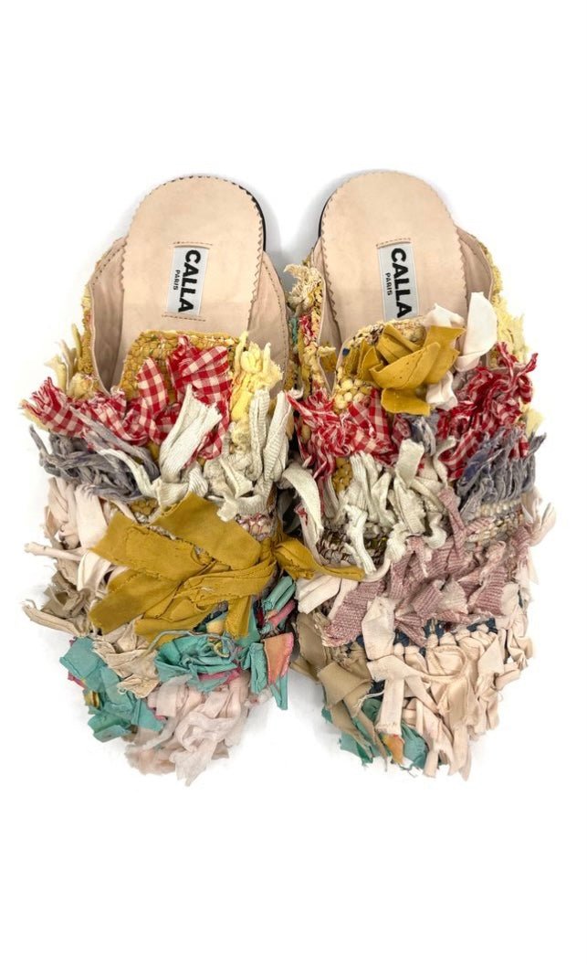 Niki Babouche “Yip” Flats In Colors Red, Yellow, Cream, & Mint (Size 45) - Made X Hudson