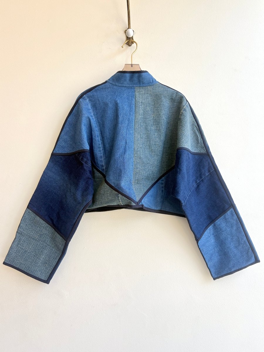 “Jane” Kaira Upcycled Denim Cropped Jacket - Made X Hudson