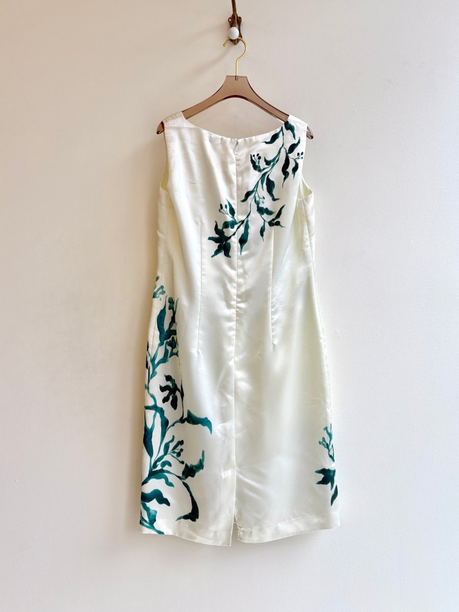 Emerald Shadow Floral Dress | Hand Painted (Reworked) - Made X Hudson