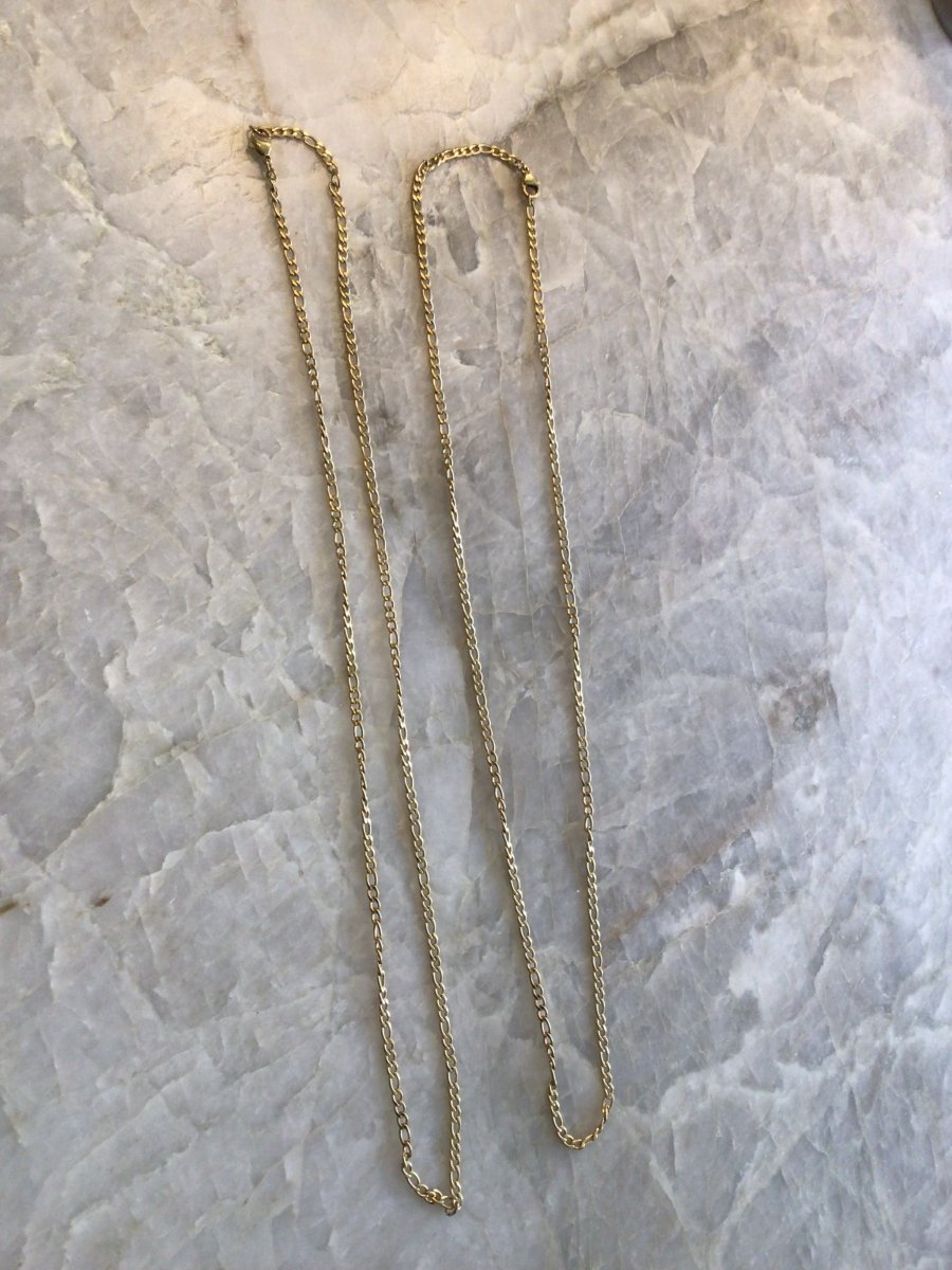 24” 24K Gold Plated Stainless Steel Figaro Necklace - Made X Hudson