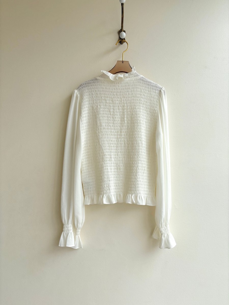 Chloé | White Smocked Sheer Blouse (Vintage) - Made X Hudson