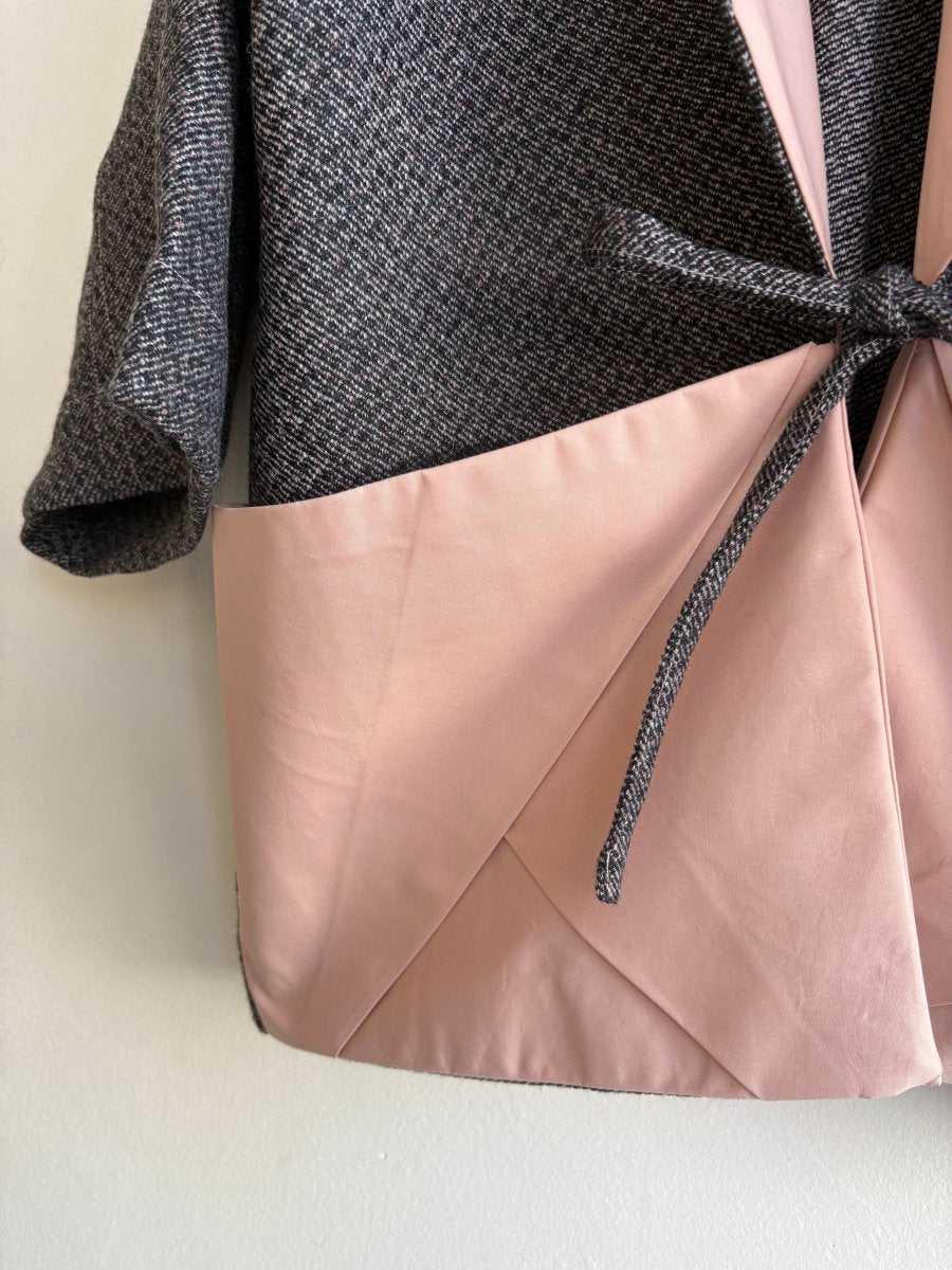 Black Marl Tweed & Blush Pink Chore Jacket - Made X Hudson