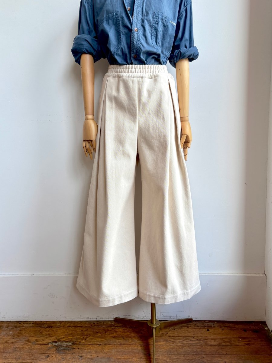 Natural Cotton Canvas Wide - Leg Pant - Made X Hudson