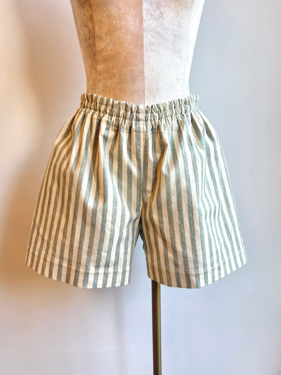Sage & White Stripe Town Shorts - Made X Hudson